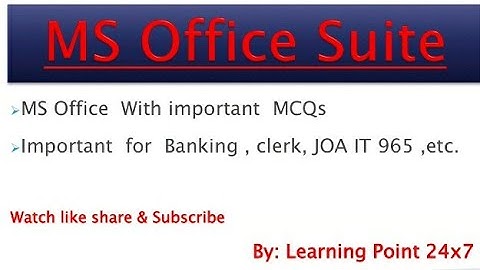 MS Word|JOA IT 965|Computer Operator|ITI Instructor|
