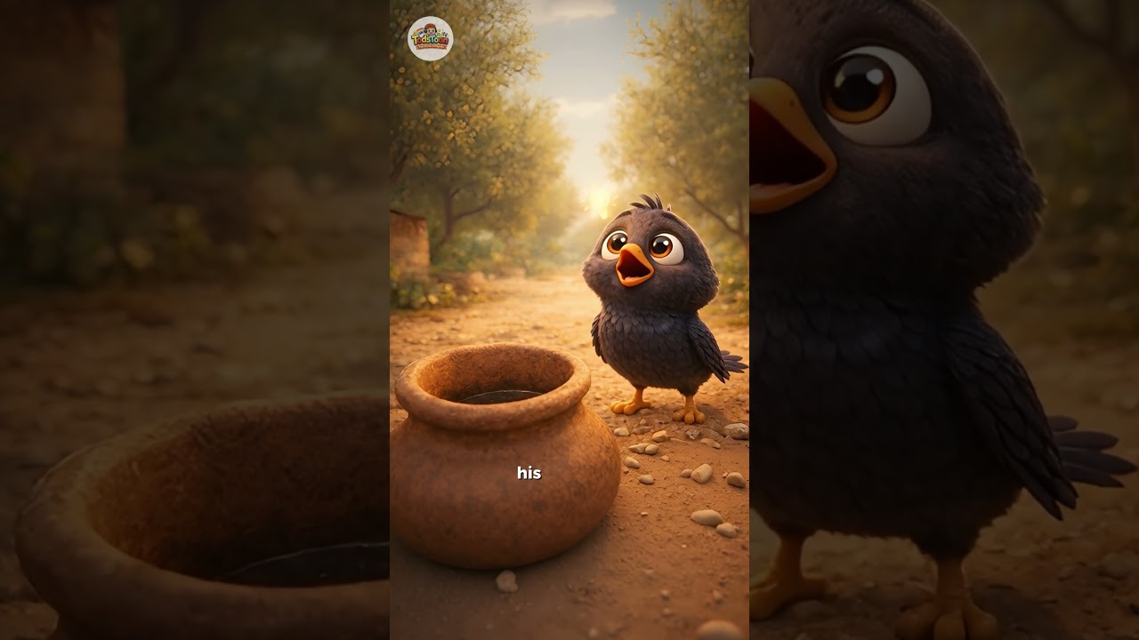 🐦‍⬛The Thirsty Crow Story | Animated Story for Children 