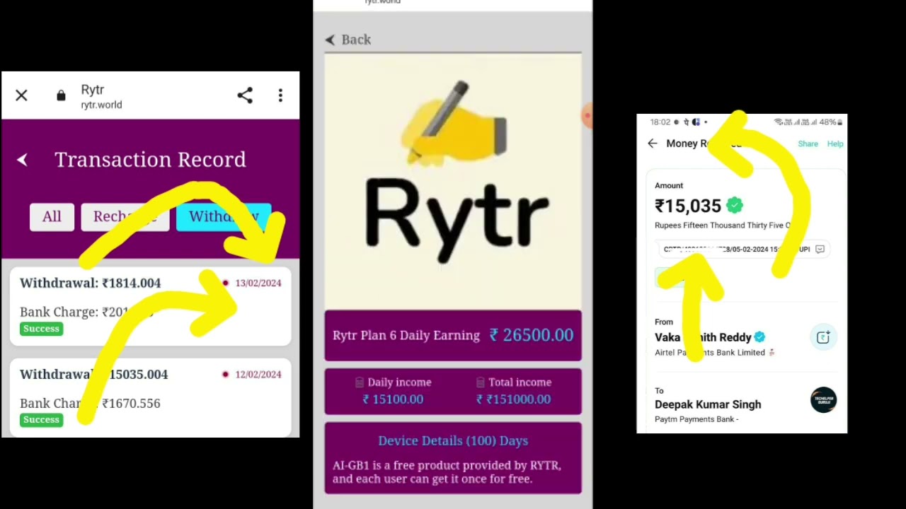 ✅RYTR New Earnings App || Rytr Earnings app || தினமும் பணம் சம்பாதிக்கலாம் 😱