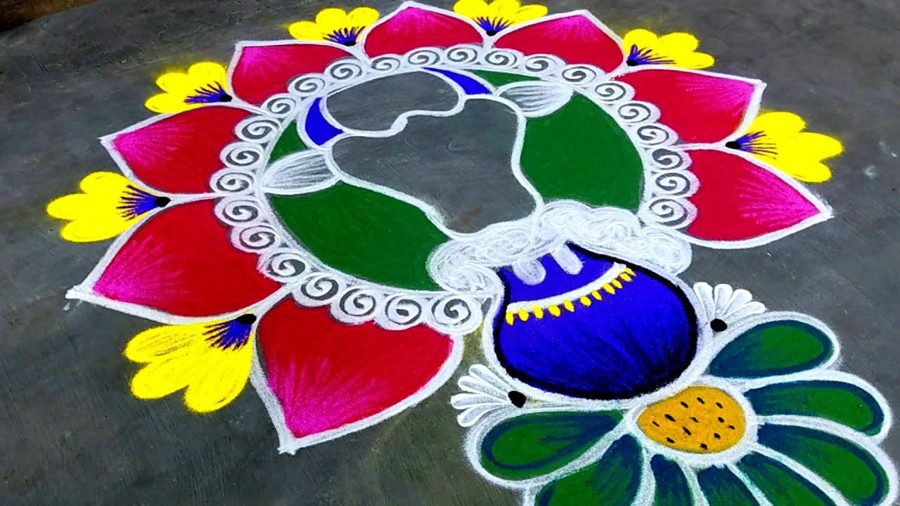 Mattu pongal kolam 2026🌹sankranthi muggulu new designs🌹Easy Basavanna Muggulu🌹Super Pongal rangoli