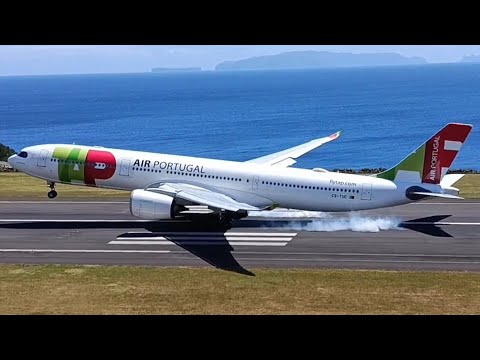 Airbus 330N FIRM & BANG Landing at Madeira Airport