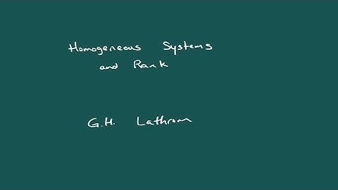 Rank and Homogeneous Systems