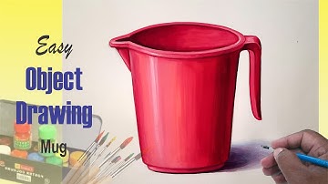 How to draw Object drawing - Mug for Elementary, Intermediate exam & School students, realistic draw