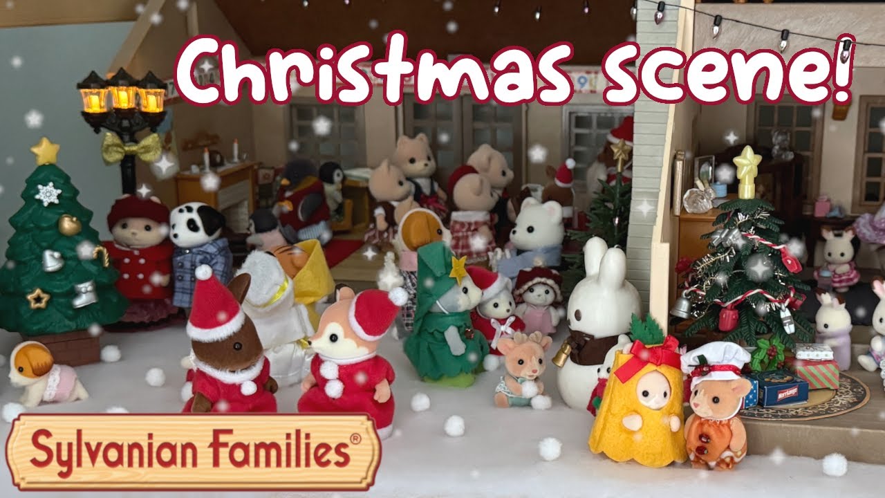 Sylvanian Families festive and snowy Christmas scene! シルバニア