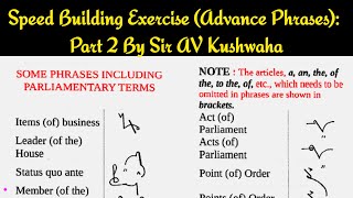 Speed Building Exercise Advance Phrases Part 2 By Sir Av Kushwaha