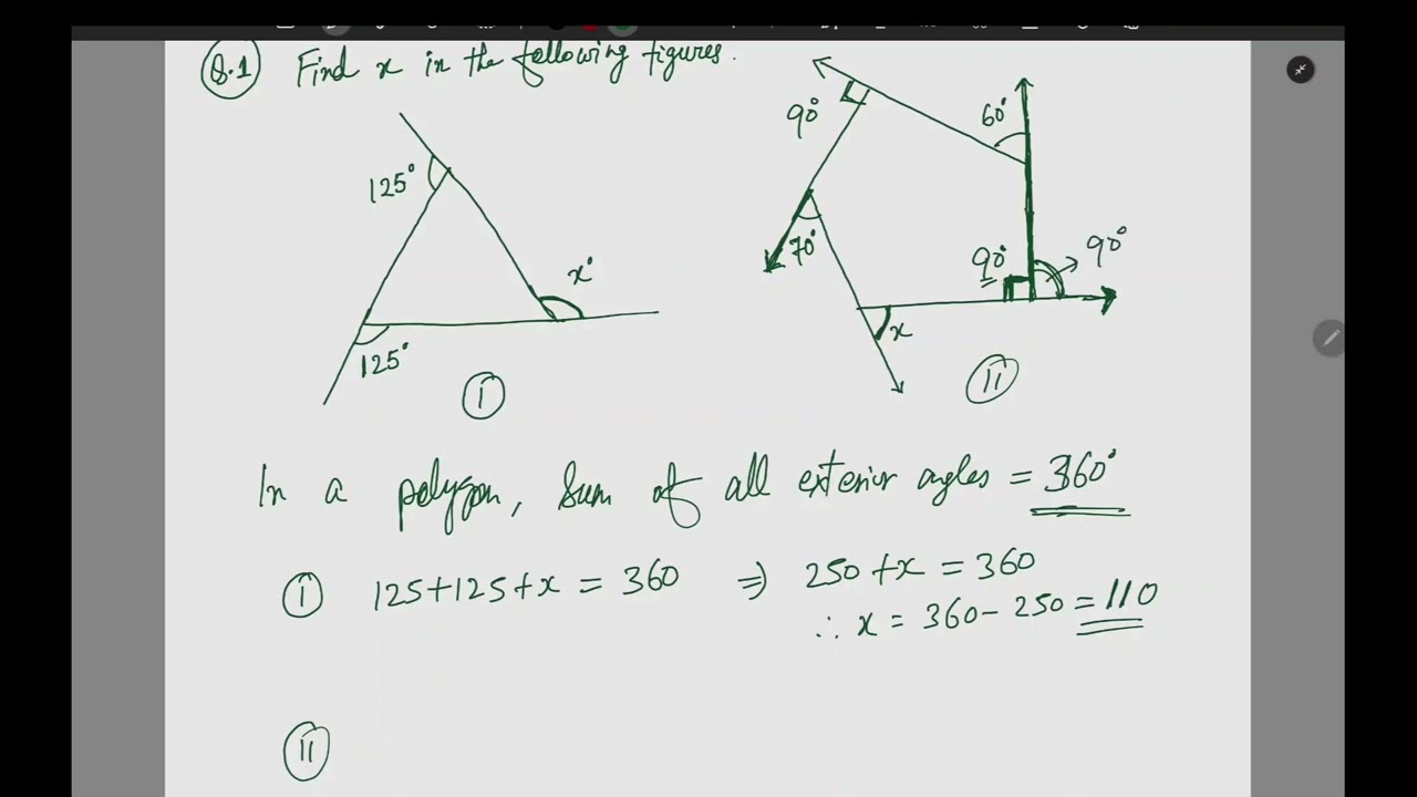 Find x in the following figures | Class 8 Ex 3.2 Question 1