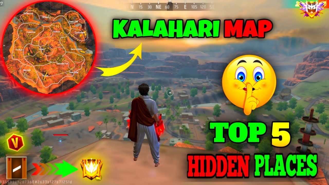 Top 5 Hidden Places in Kalahari Map | Kalahari Map Hidden Places | BR Rank Secret Places 