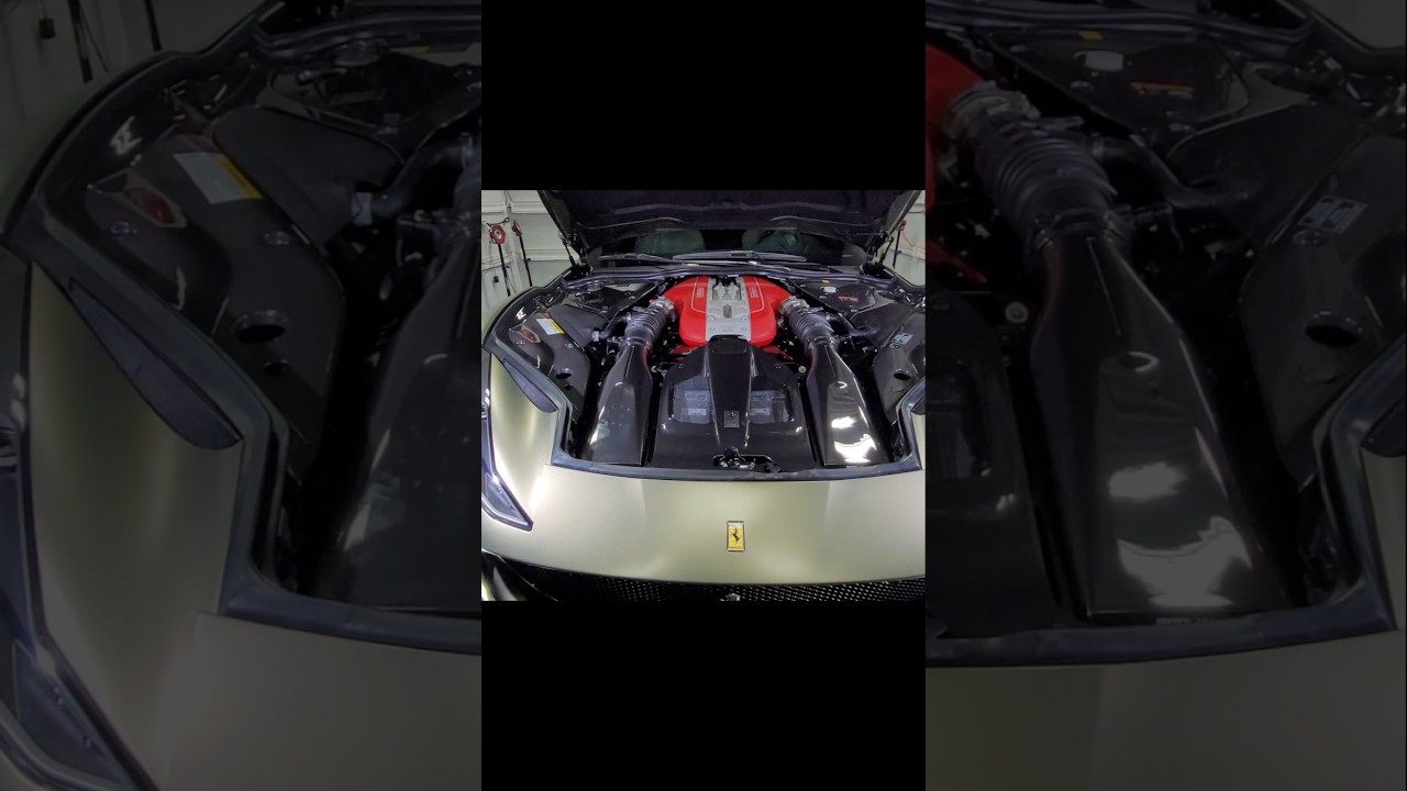 We paint correct every part of your car. Ferrari 812 GTS engine compartment.