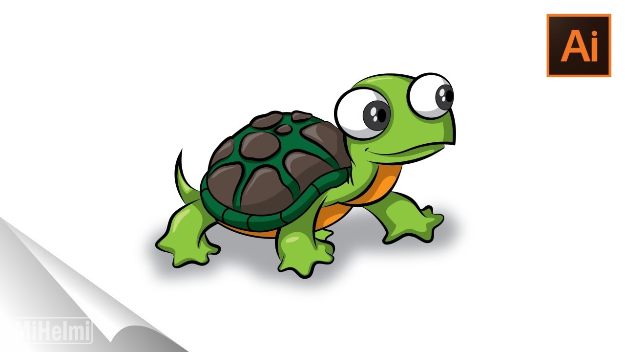 DRAWING TURTLE ILLUSTRATOR TIME LAPSE YouTube