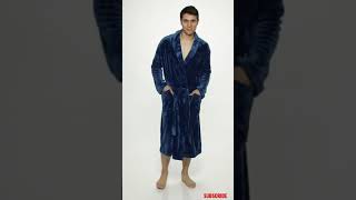 Ross Michaels Mens Plush Shawl Collar Kimono Bathrobe Robe
