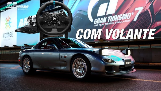 Kit Volante Logitech G923 para PS5, PS4 e PC com Force Feedback TRUEFORCE,  Acabamento em Couro + Jogo Gran Turismo 7 Edição Standart, PS5