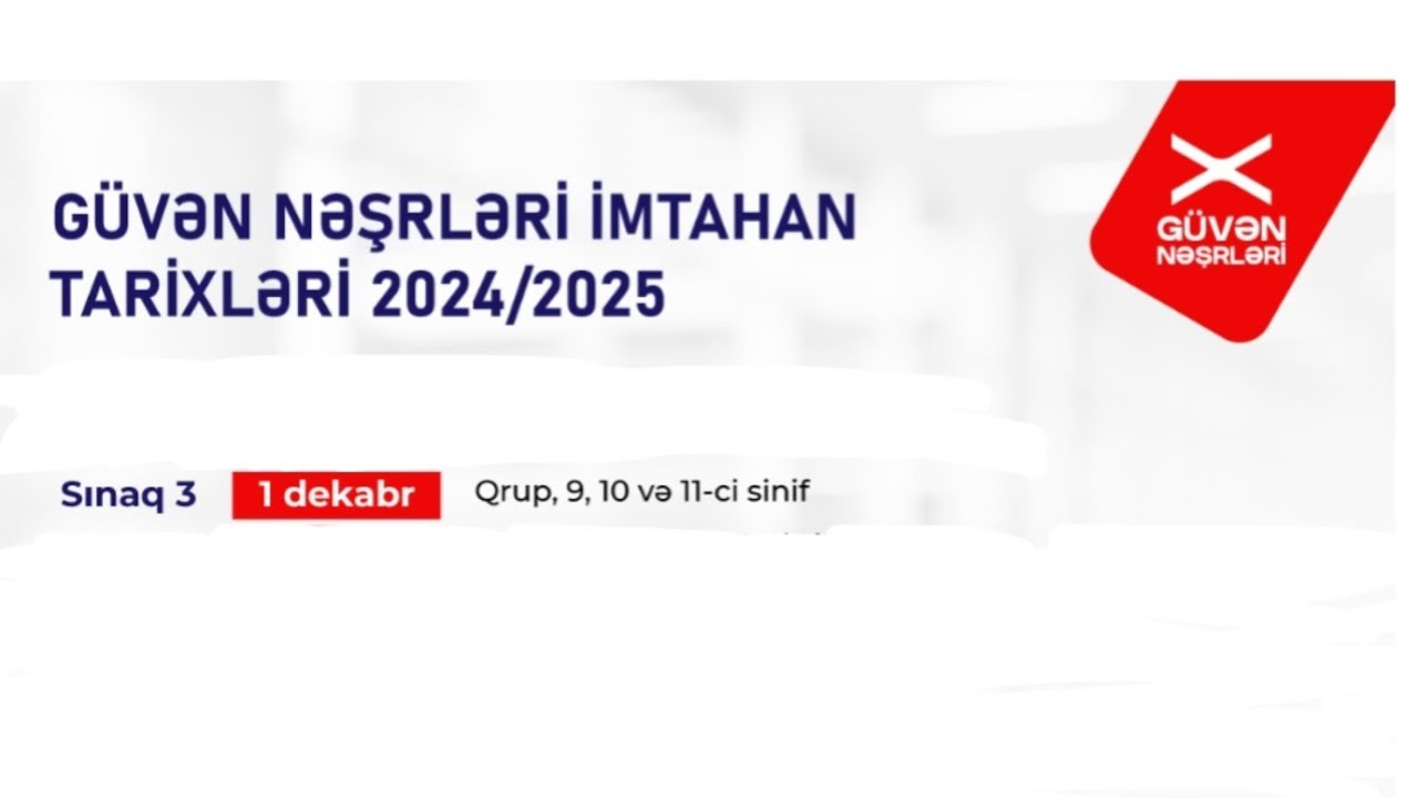 GÜVƏN SINAQ 3 / II-III qrup - Tarix suallarının izahı (01.12.24)