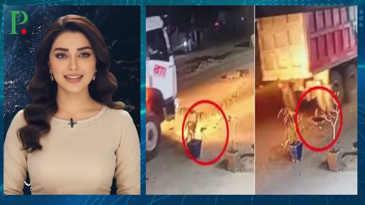 Karachi Mein NEPA Par Private Store Ke Bahar Gutter Ka Dhakkan Dumper Guzarne Se Toot Gaya