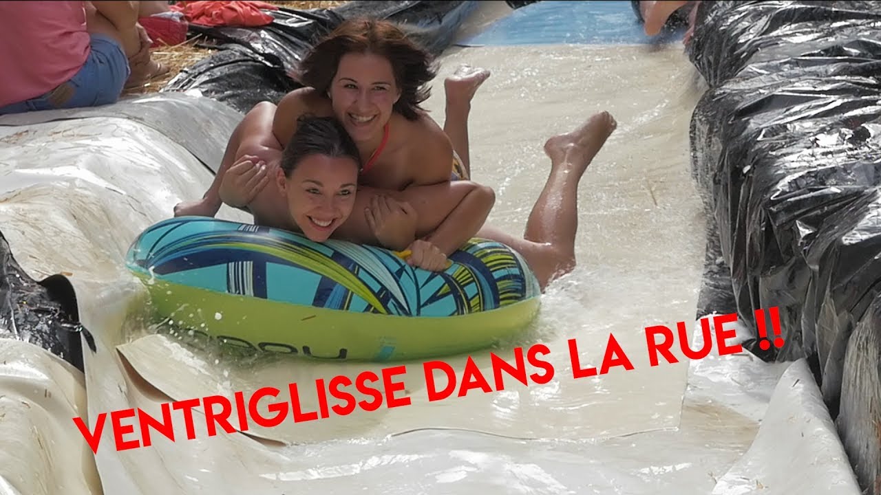 Toboggan Aquatique dans les rues de Salers - Ventriglisse made in RadCow