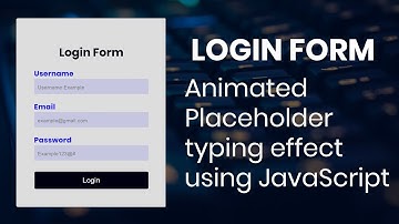 🔴Animated Placeholder typing effect using javascript || #html #css #javascript