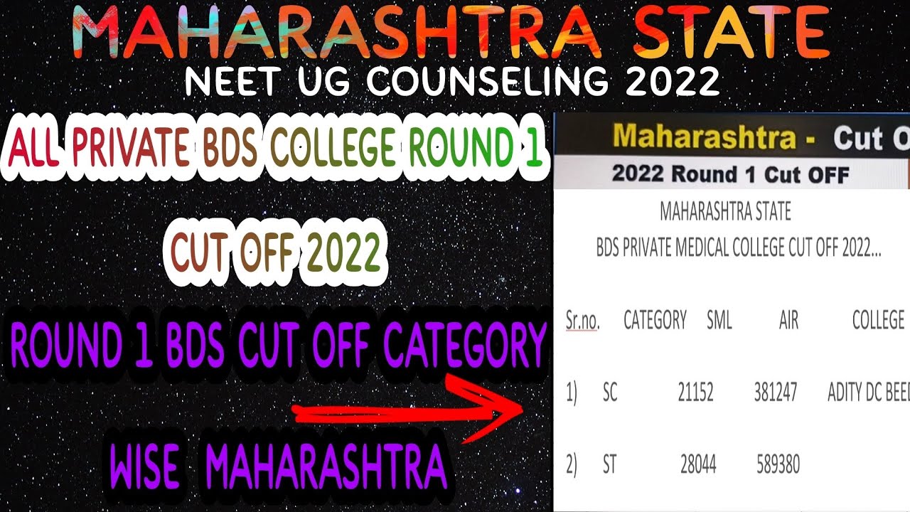 bds-round-1-cut-off-2022-maharashtra-private-bds-college-round-1-cut