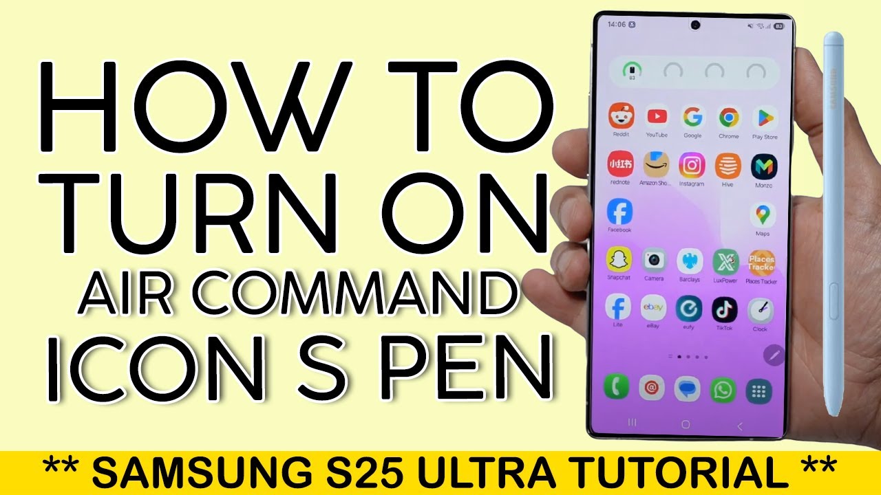 How to Turn on Air Command Icon for S Pen on Samsung S25 Ultra 2025 ...