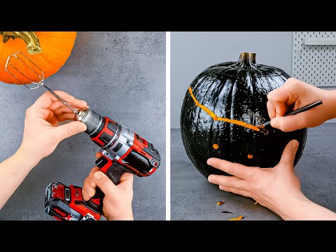 ハロウィン以上にかぼちゃを切る🎃ハロウィンと秋向きのクリエイティブなDIYデコレーション