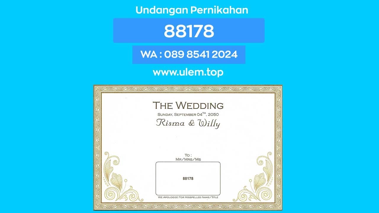 Undangan Pernikahan 88178 - YouTube