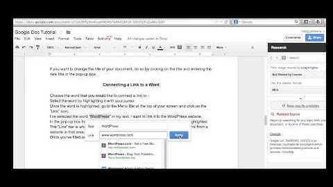 Google Docs – How to Create a Link/Make Comments in Google Doc – Video Tutorial