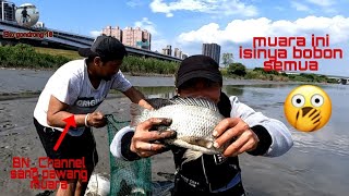 Fishing nets in estuary// Tak di sangka muara ini isinya babon semua jaladimuara Fishingnets