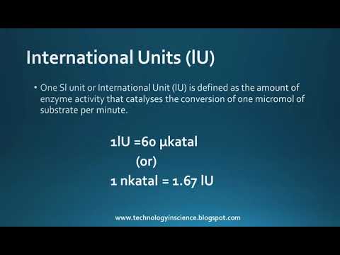 Units of Enzyme Activity & Calculations