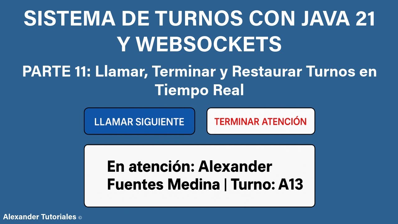 Sistema de Turnos con Java 21 y WebSockets - Parte 11: Llamar, Terminar ...
