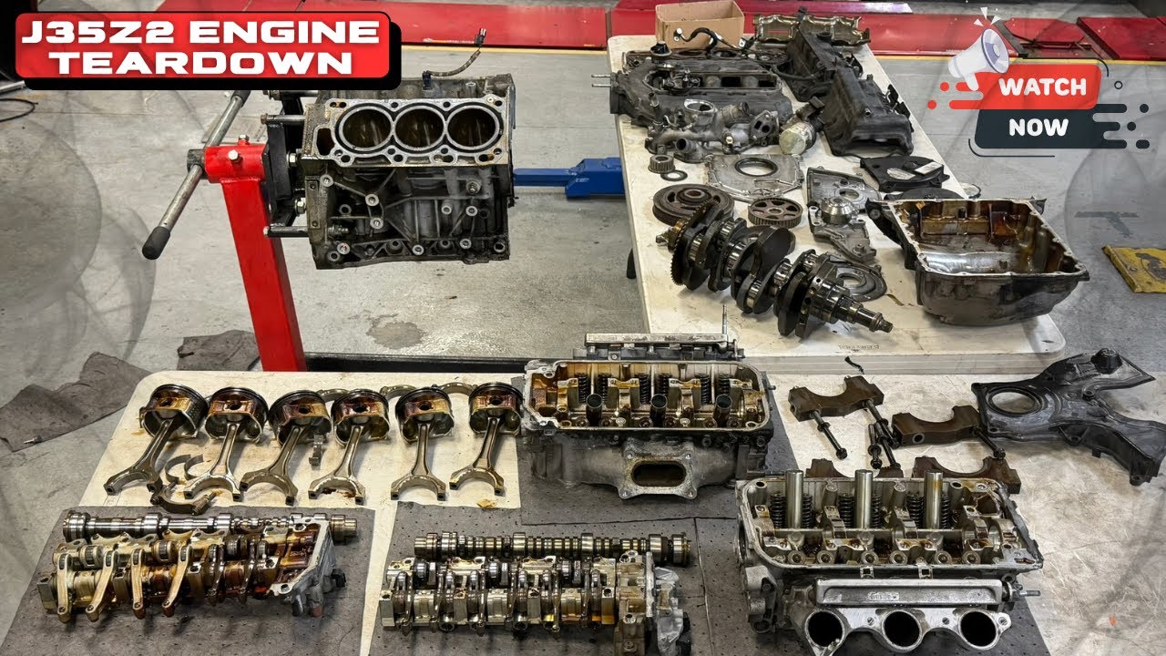 Полная разборка двигателя Acura Honda J35Z2 с впрыском во впускной коллектор // Детонация двигате...
