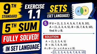 9th standard exercise 1.1 4th sum in set language easy tips and tricks solve