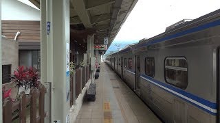 4634次區間車萬榮站第一月台待發情形+開車(交會653次莒光號)