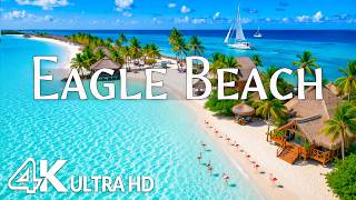 Eagle Beach, Aruba 4K – White Sand Beach, Turquoise Ocean & Caribbean Paradise | Relaxing Music
