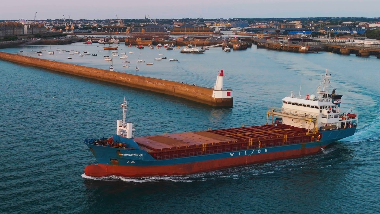 General Cargo Ship Wilson Hirtshals Leaving Saint Malo | 2-8-2024