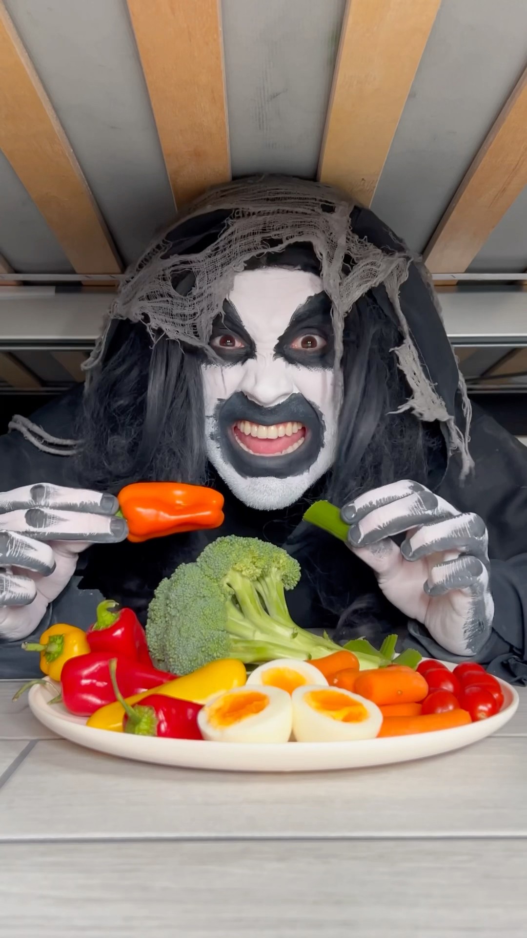 He made fun of monster for eating vegetables ?? #shorts