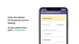 Door two (Smart door lock) → Creating and sharing a Passcode