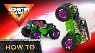 How To Do Wheelie Stunts With Monster Jam Freestyle Force Grave Digger Action Toy Videos
