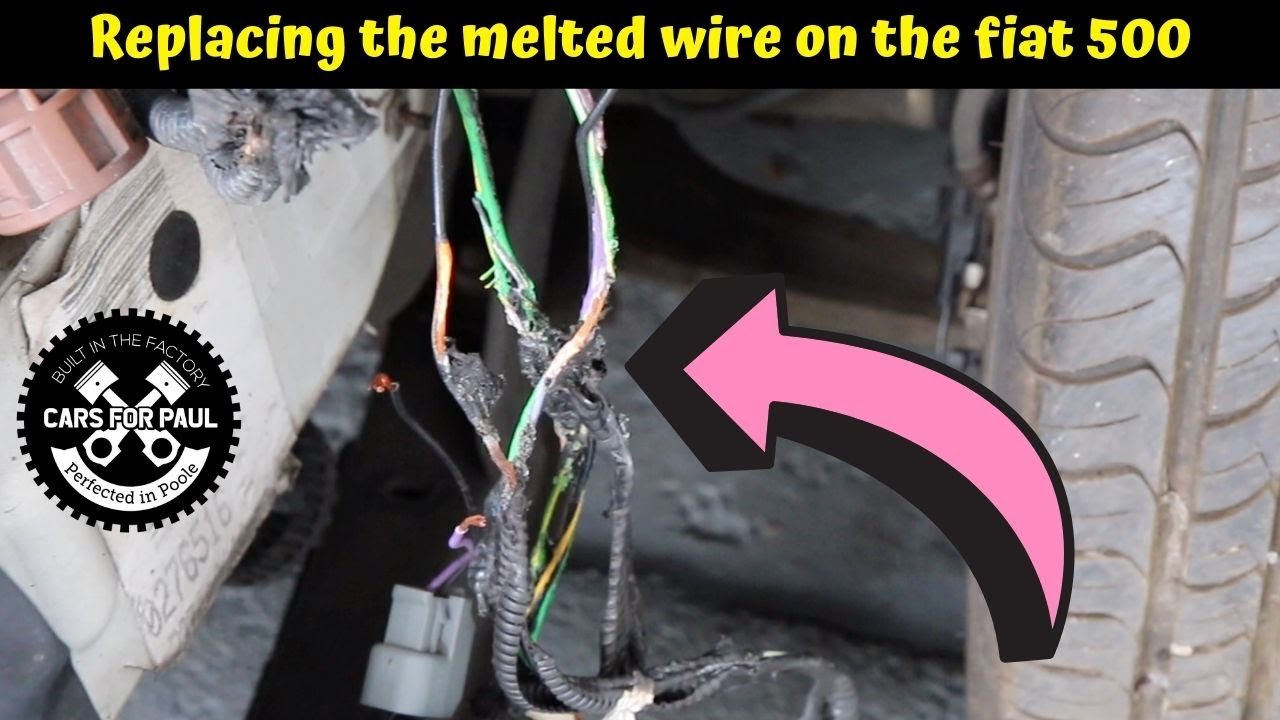 Repairing the melted wiring on my Fiat 500 - YouTube