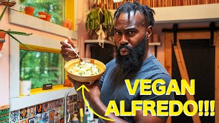 How To Make VEGAN ALFREDO? | Cooking In A TINY HOUSE