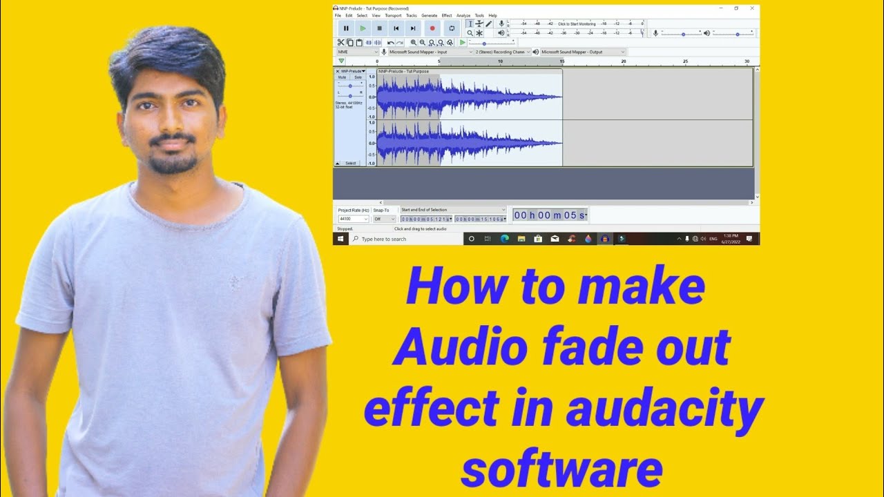 How to make Audio fade out effect in audacity software - Audio editing ...