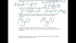 Making Ionic Compound Postlab