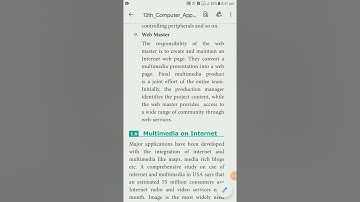12th computer application chapter 1 web master and multimedia on internet