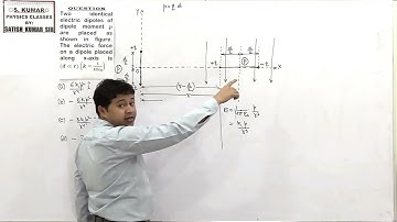 Two identical electric dipoles of dipole moment p are placed as shown in figure.The electric force o