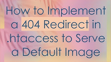 How to Implement a 404 Redirect in .htaccess to Serve a Default Image