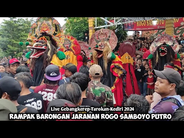 Rampak Barongan Jaranan ROGO SAMBOYO PUTRO Live Gebangkerep Tarokan Kediri 2024 class=