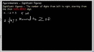 Approximations (Rounding) to a given number of SIGNIFICANT FIGURES