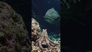The Ultimate Underwater Ambush! #OctopusPredator #fishUnderwater hunt#Deep sea