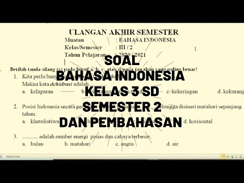 Soal bahasa indonesia kelas 3 SD semester 2 dan pembahasan