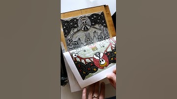 Four layer reduction print with gradients #linocut #printmaking