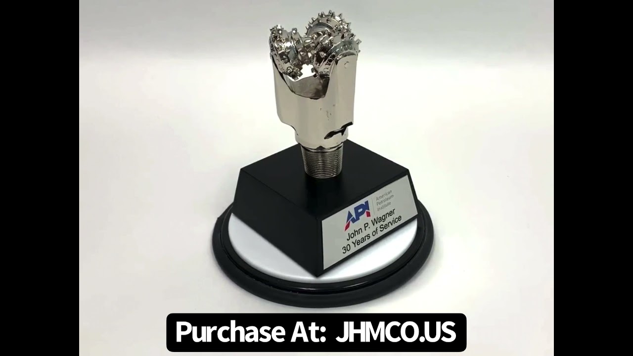 Tricone Drillbit Trophy Oilfield Roughneck Gift Award Plaque Item 185