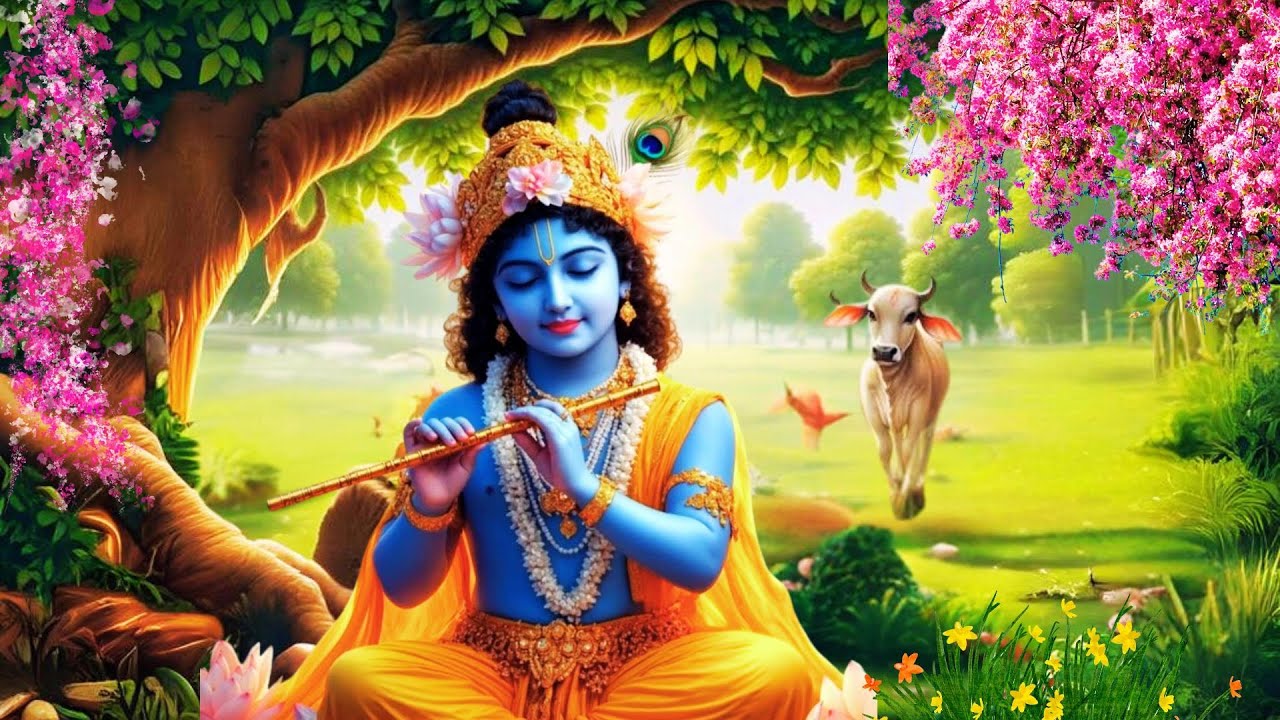 KRISHNA FLUTE MELODIES  for MEDITATION and POSITIVE VIBES | MORNING FLUTE ,RELAXING FLUTE ,FLUTE*441