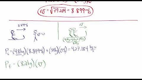 Sledding Down Hill and Rider Jumps On - Conservation of Momentum and Energy